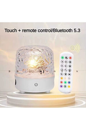 Bluetooth Hoparlör Dokunmatik Led Aydınlatma Su Dalgası Atmosfer Işığı Müzik Çalar Uzaktan Kumandalı