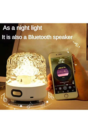 Bluetooth Hoparlör Dokunmatik Led Aydınlatma Su Dalgası Atmosfer Işığı Müzik Çalar Uzaktan Kumandalı