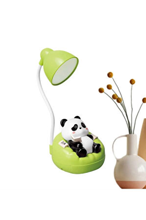 Panda Başucu - Masa Lambaları, Şarj Edilebilir Kanepe Çekmeceli, 3 Işık Modu(Yeşil ve Bej Renkler)