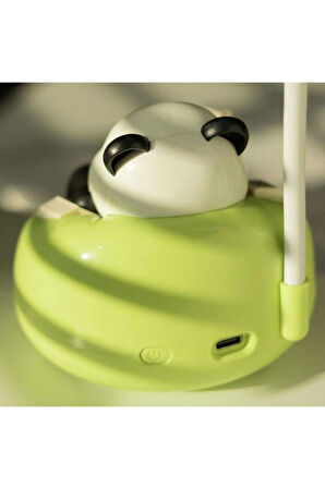 Panda Başucu - Masa Lambaları, Şarj Edilebilir Kanepe Çekmeceli, 3 Işık Modu(Yeşil ve Bej Renkler)