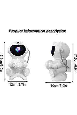 Projektör Led Aydınlatma Astronot Bluetooth Hoparlör ABS Yıldız Astronot Yıldızlı Gökyüzü Işıkları