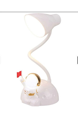 Gri Uzay Adam Figürlü Masa Aydınlatma Lambası, Şık ve Dekoratif Işık Seçeneği