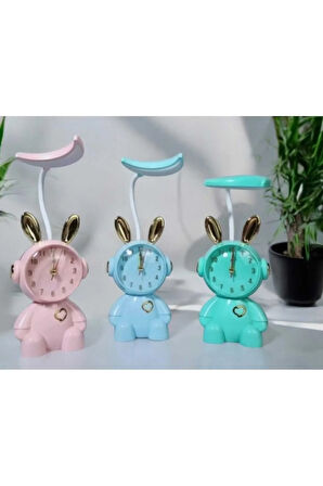 Tavşan & Ayıcık Şirin Saatli Çocuk Masa Ve Gece Lambası