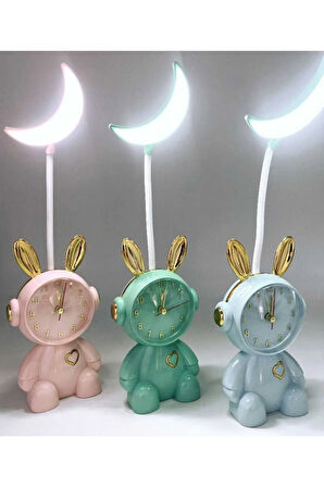 Tavşan & Ayıcık Şirin Saatli Çocuk Masa Ve Gece Lambası