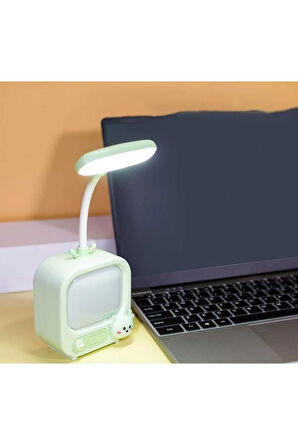 Masa Lambası Okuma Işığı Ayarlanabilir Boyun Şarjlı LED Dokunmatik Kontrol Odası Dekor (GREEN)