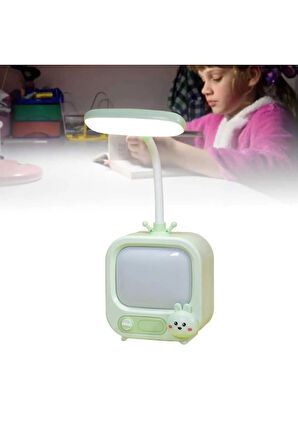 Masa Lambası Okuma Işığı Ayarlanabilir Boyun Şarjlı LED Dokunmatik Kontrol Odası Dekor (GREEN)