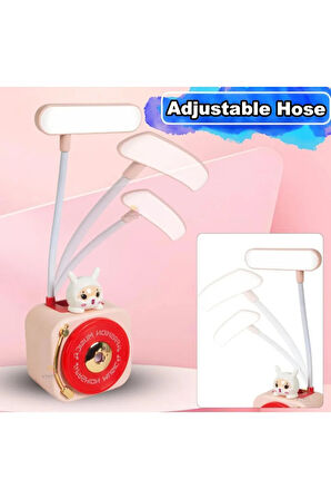 Mini Masa Lambası Dj Karakterli Sevimli Kalemtraşlı & Kalemlikli Şarjlı