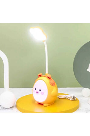 Pratik Okuma Masa Lambası Şarjlı Karikatürlü USB Led'li Gece Aydınlatma