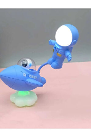 Mavi Dekoratif Gece Lambası Renk Değiştirebilen Masa Lambası