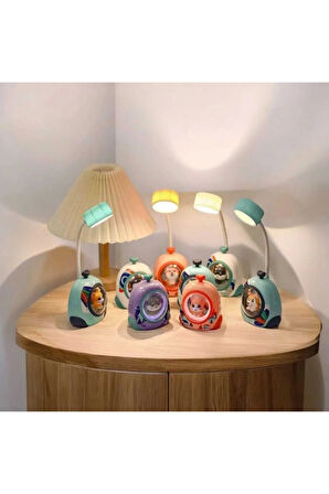 Çok Renkli Sevimli Hayvan Kabinli Çocuk Masa& Gece Lambası RGB LED Esnek Başlıklı Gece Lambası