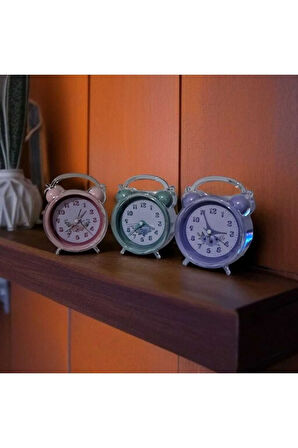 Sevimli Çalar Saat, Çiçek Modelli Kristal Tasarımlı, Rahat Arka Ayarı, Net Ve Yüksek Sesli (MOR)