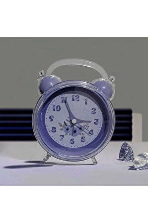Sevimli Çalar Saat, Çiçek Modelli Kristal Tasarımlı, Rahat Arka Ayarı, Net Ve Yüksek Sesli Alarm