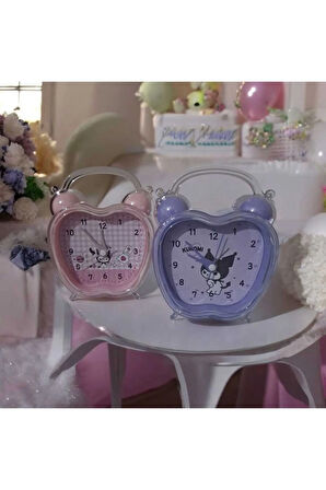 Kristal Elma Tasarımlı Alarm Saati, Sevimli, Karakterli, Şeffaf Kristal Saat(PEMBE)