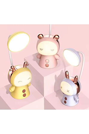 Masa Lambası, Yumuşak Aydınlatma, Yatak Odası İçin USB Şarj Edilebilir Sevimli Gece Lambası