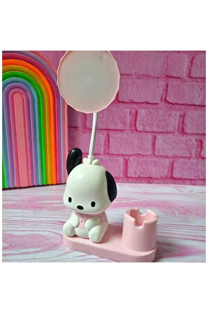 Sevimli Karakterler Kalemlikli Kalemtıraşlı Led Işıklı Çocuk Gece ve Masa Lambası