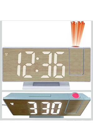Dijital Masa Saati Projektör Ekranlı Erteleme Fonksiyonu Ayarlanabilir Parlaklık Tasarımlı