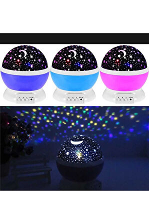 Masa Gece Lambası Yıldız Projektörlü Çocuk Odası USB Kablolu