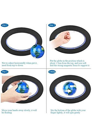 Manyetik , LED Işıklar ile Yüzer Manyetik Levitasyon Küresi Ofis ve Evde Dekorasyon için Plastik Süs
