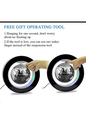 Levitating Lamba Manyetik Kaldırma Küresi LED Dönen Küre Aydınlatmalar Lambası Dekoratif Plastik Süs