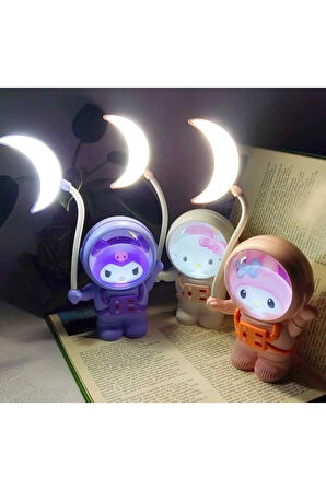 Sevimli Karikatür Göz Korumalı Usb Gece Lambası (Beyaz-Pembe-Mor)