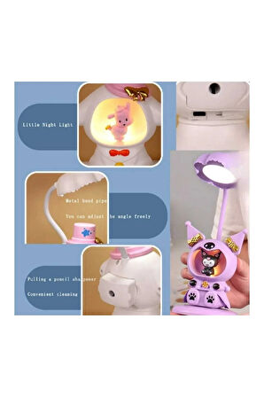 Led Masa Lambası Kalemtıraş Katlanabilir Işık Sevimli Masa Lambası Usb Şarjlı