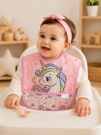 Gökçe Baby 3'lü Set Kısa Kollu Bağlamalı Ayarlanabilir Sıvı Geçirmez Aktivite ve Mama Önlüğü