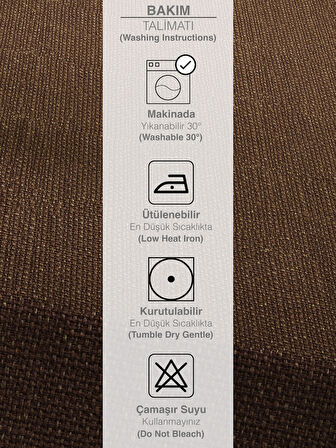 PERLE Kahverengi Keten Dokulu Masa Örtüsü