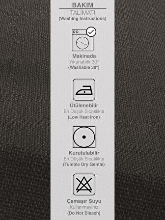 PERLE Antrasit Renk Keten Dokulu Masa Örtüsü