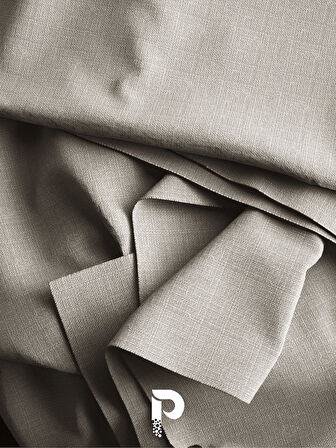 PERLE Açık Gri Keten Dokulu Masa Örtüsü