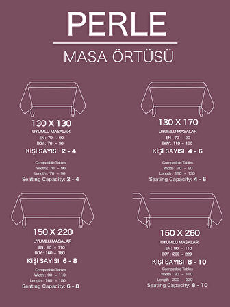 Perle Daily Series Kadife Dokulu Gül Kurusu Rengi Masa Örtüsü