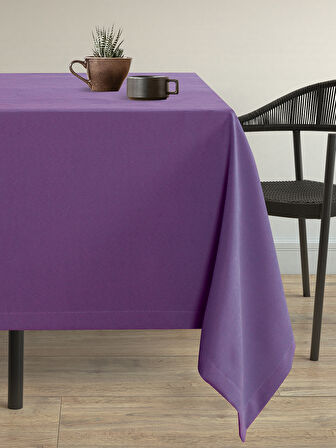 Demor Home Kadife Dokulu Ametist Rengi Dertsiz Masa Örtüsü