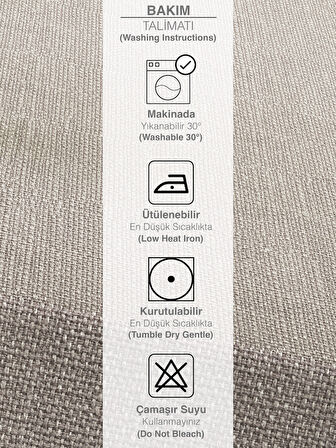 PERLE Taş Rengi Keten Dokulu Masa Örtüsü