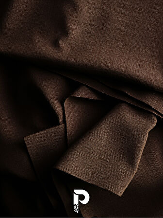 PERLE Kahverengi Keten Dokulu Masa Örtüsü