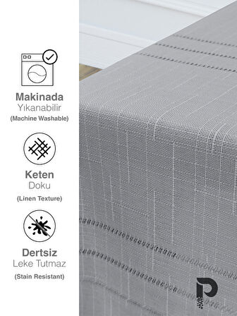 Perle Daily Series Kadife Dokulu Sahra Beji Masa Örtüsü