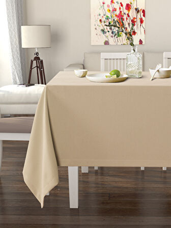 Pastel Haki Renk Masa Örtüsü Kadife Dokulu Leke Tutmaz