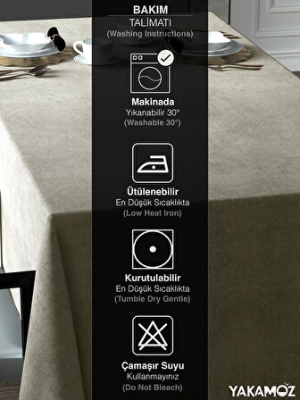 Yakamoz Kum Beji Kadife Dokulu Masa Örtüsü  Dertsiz Velvet Touch Serisi 