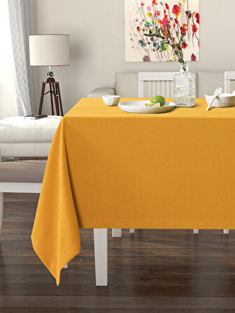 Pastel Kadife Çiçeği Rengi Masa Örtüsü Kadife Dokulu Leke Tutmaz
