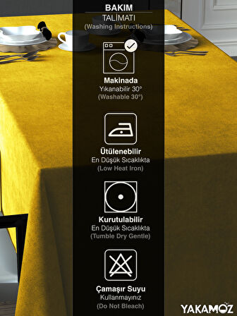 Yakamoz Balpeteği Sarısı Kadife Dokulu Masa Örtüsü  Dertsiz Velvet Touch Serisi 