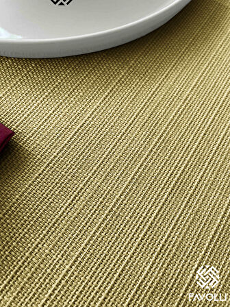 FAVOLLİ Keten Dokulu Yağ Yeşili Masa Örtüsü Dertsiz