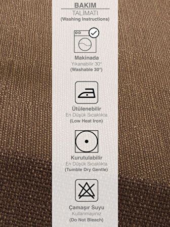 PERLE Sütlü Kahverengi Keten Dokulu Masa Örtüsü