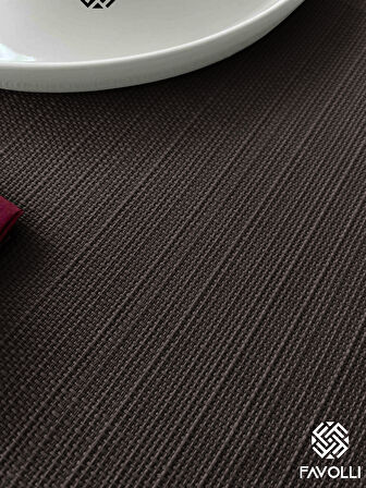 FAVOLLİ Keten Dokulu Antrasit Masa Örtüsü Dertsiz