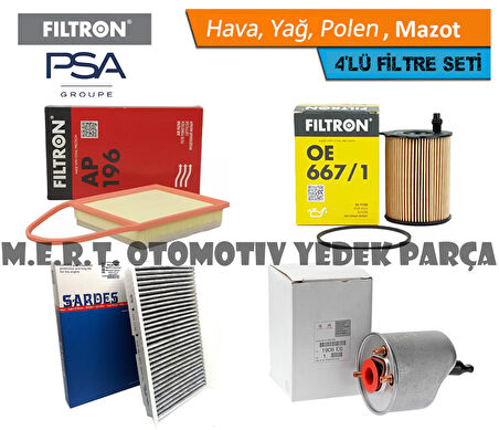 Citroen C3 Picasso 1.6 E-HDi Filtre Bakım Seti 2010-2015