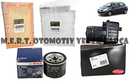 Renault Modus 1.5 DCi Dizel Filtre Bakım Seti 2004-2010