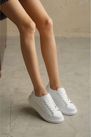 Kadın Bloom Bağcıklı Spor Ayakkabı - Beyaz