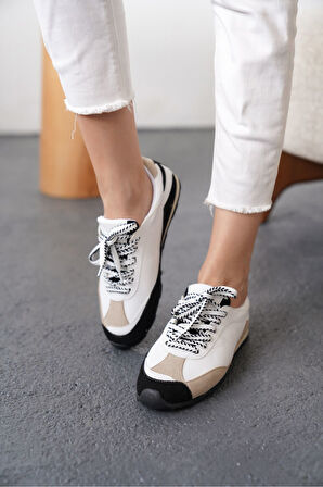 Kadın Boeno Spor Ayakkabı - Beyaz-Siyah