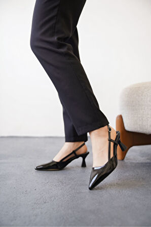 Kadın Erica Topuklu Ayakkabı - siyah-rugan