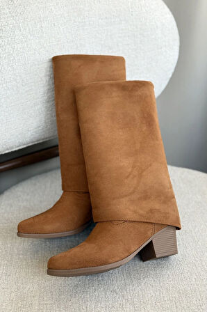 Kadın Vien Kovboy Çizme - Taba Süet