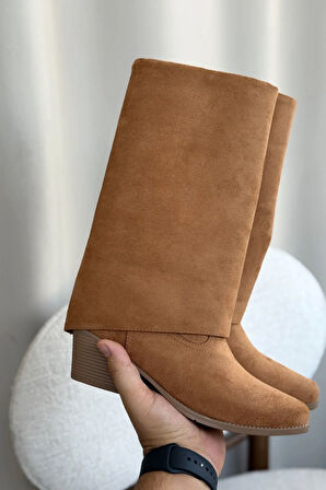 Kadın Vien Kovboy Çizme - Taba Süet