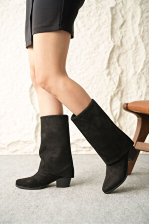 Kadın Vien Kovboy Çizme - Siyah Süet