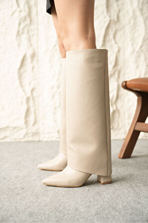 Kadın Wanda Tak Çıkar Çizme - Ten Deri